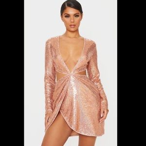 Rose gold sequin dress